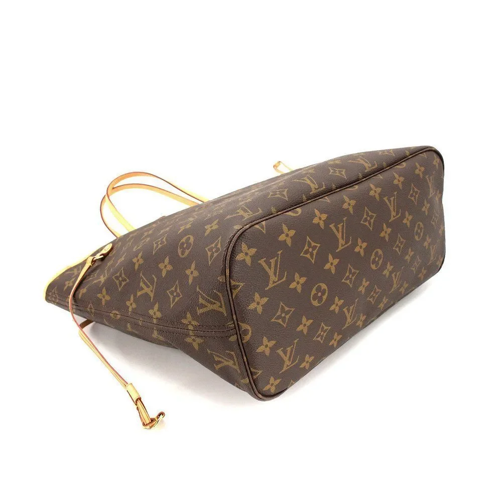 Louis Vuitton Monogram Neverfull MM Tote Bag Brown Beige